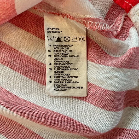 Divided by H&M Womens Red & White Vertical Striped Flowy Tank Top Size 6 - Picture 5 of 5